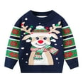 thumbnail image 6 of IVEYRTF Kids Christmas Sweater Fall Winter Warm Fashion Round Neck Christmas Children's Knitwear Sweater Christmas Gifts Clothes for Boys and Girls 3-8 Years(Dark Blue#3,7 Years), 6 of 9