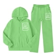 thumbnail image 4 of Girls Tracksuits Tween Size 11-12 2 Piece Outfits Solid Full Zip Up Hoodie Jacket Sweatshirt with Pockets and Wide Leg Sweatpants Casual Lounge Activewear Fall Clothes, 4 of 7