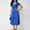 Blue, variant on ZZwxWA Womens Maxi Dresses Plus Size Asymmetric Wrap V Neck Short Sleeve Empire Pleated Waist Casual Elegant Long Dress Solid Formal Sundress Cocktail Party