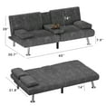 thumbnail image 7 of Homall Futon Sofa Bed with Armrests and Cup Holders,Adjustable Backrest Angles,Convertible bed,Gray, 7 of 7