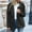 Black, variant on AOOCHASLIY Fall Clothes Womens Ladies Warm Jacket Winter Solid Turn Coat Down Collar Lambswoo Outerwear