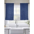 thumbnail image 6 of Vintage Navy Blue Semi Sheer Window Curtains 54 Inches Long, Farmhouse Retro Dark Solid Color Linen Texture Rod Pocket Voile Chiffon Curtain Light Filtering Drapes for Living Room, 52"x54", 2 Panels, 6 of 9