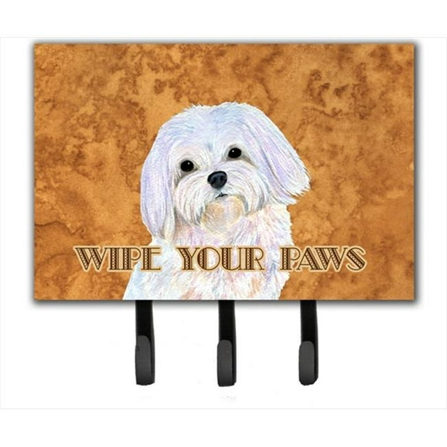 6 x 9 in. Puppy Cut Maltese Wipe Your Paws Leash or Key Holder