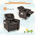 thumbnail image 3 of Costway Fauteuil Inclinable pour Enfants avec Porte-Gobelet et Pochette Latérale Dossier et Repose-Pieds Ajustables Brun, 3 of 10