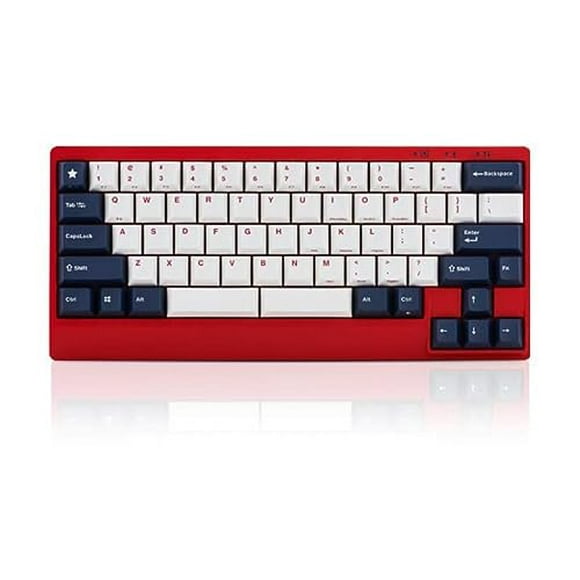 Leopold FC650MDS White Blue Star PD 65% Double Shot PBT Mechanical Keyboard Cherry MX Silent Red
