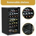 thumbnail image 2 of Dual Zone Wine and Beverage Refridgerator, 28 Bottle Wine Fridge with Independent Temperature Control & Glass Door, Freestanding Wine Cooler Chiller for Wine Champagne Beer, 2 of 12