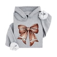 thumbnail image 3 of Football Coquette Bow Hoodie for Women & Teens Game Day Sweatshirt, Gray Hoodie, M, 3 of 8