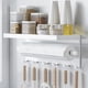 thumbnail image 1 of Magnetic Refrigerator Side Storage Rack | Multifunctional Iron Kitchen Organizer Shelf with Towel Bar & Hooks | White | Strong Magnet | Space Saving for Spices, Utensils | 25x10x11.5cm - 1 Pc, 1 of 6