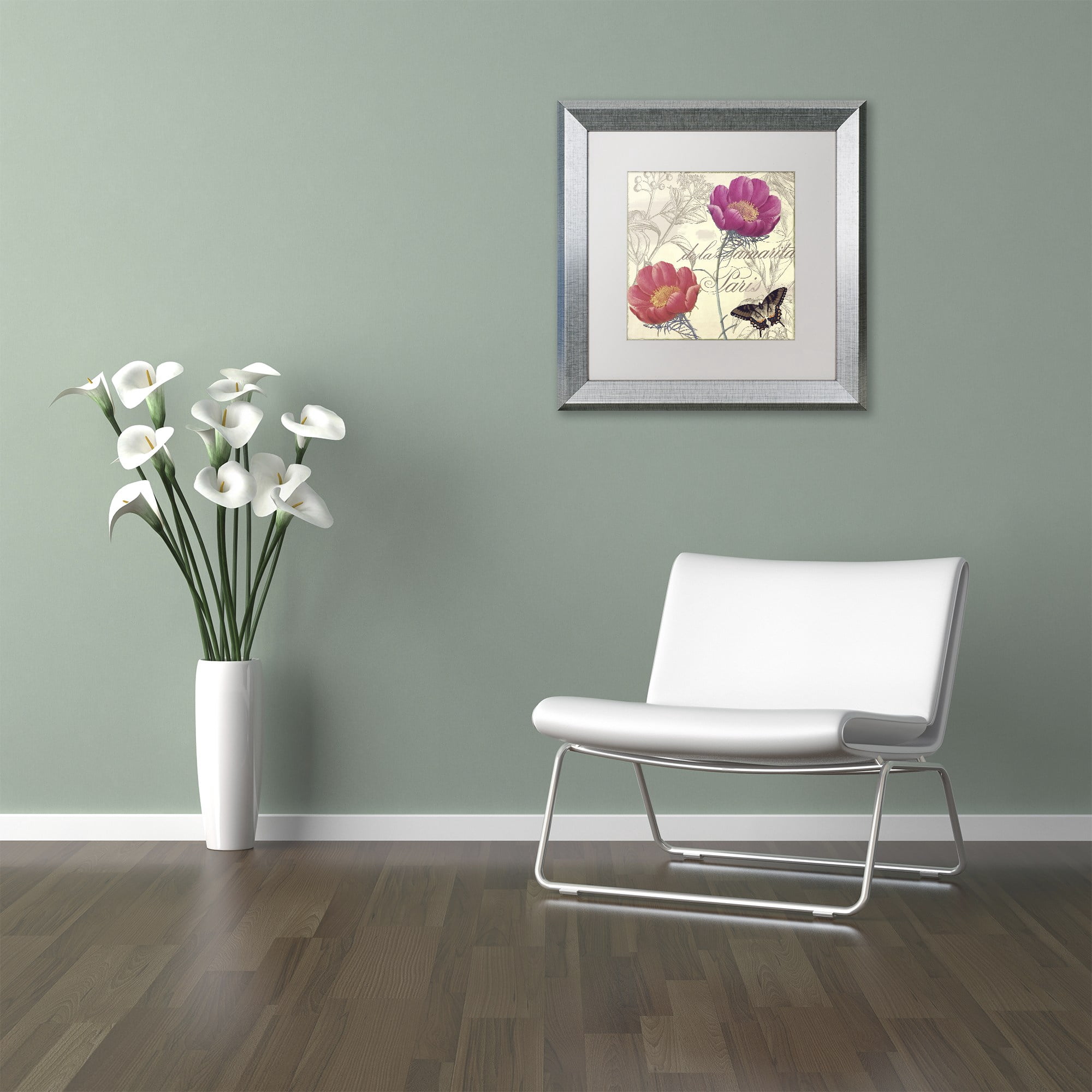 Trademark Fine Art "Petals of Paris I" Canvas Art by Color Bakery White Matte, Silver Frame