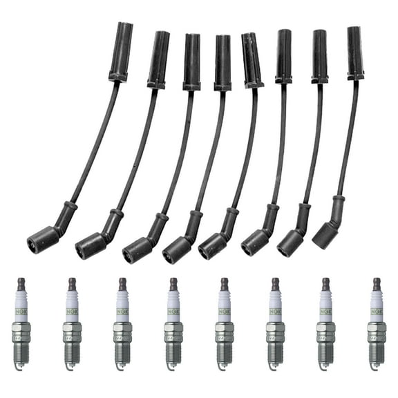 Wireset and 8 NGK Platinum Spark Plugs Compatible with 02-06 Chevrolet Avalanche 1500 5.3L V8