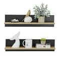 thumbnail image 5 of Danya B. Repose Display Photo Ledge Shelf Set of 2 - Black Back/Chestnut Shelf, 5 of 11