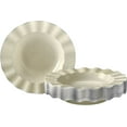 thumbnail image 1 of Elegant Plastic Plates for Party with Scalloped Rim (10 PC), Disposable Heavy-Duty Soup Plates for Wedding Reception - 12 oz, Fancy Plastic Dinnerware Sets with Silver Edge for Upscale Events - Ivory, 1 of 1