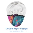 thumbnail image 4 of Shower Caps,Colorful Tie Dye Flow Ball Pattern Waterproof Shower Cap for Women 4 Pieces,Double Reusable Hair Cover for Shower PEVA Elastic Stretch Hem, 4 of 7