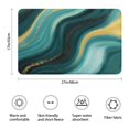 thumbnail image 3 of Teal Gold Marble Wave Pattern Bathroom Rugs Mat,Non Slip Microfiber Bathroom Rug,Rubber Backing,Soft Bathroom Mats for Bathroom Floor,Tub and Shower,17x27in(43x68cm), 3 of 5