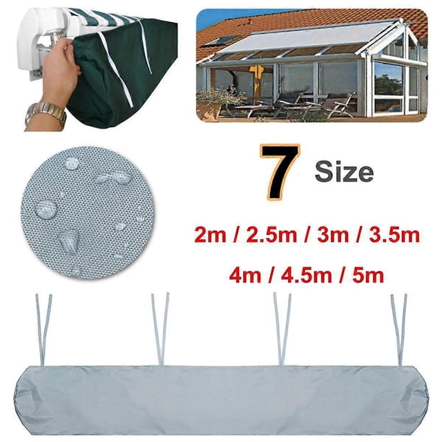 Auvent Extérieur Gris, Housse Imperméable, Store Enrouleur Rétractable, Housse Antipoussière 3 M/9,84 Pi