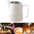 thumbnail image 3 of Jarra para espumar leche, jarra para espumar crema de acero inoxidable Piezas de la máquina expreso Jarra humeante para cocina , 500ml Beige Nuevo Blanco 500ml B Macarena Jarra para espumar leche, 3 of 8