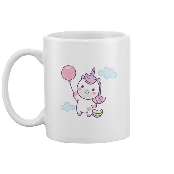 Cute Unicorn Holding Balloon Mug -Image by Shutterstock