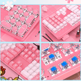 thumbnail image 2 of Mechanical Gaming Keyboard,104 Keys Mechanical Gaming Keyboard, Cute Girl Heart Pink LED Backlit Cute Computer Keyboard,Compatible for Mac/PC/Laptop WHITE PINK, 2 of 9