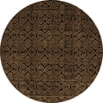 thumbnail image 1 of Ahgly Company Indoor Round Abstract Brown Modern Area Rugs, 3' Round, 1 of 4