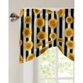 thumbnail image 2 of Tie Up Valance Curtain for Kitchen, Country Sunflower on Vintage Rod Pocket Short Curtains Adjustable Tie-Up Shade Valances, Beige Black Stripes Window Treatment for Bathroom Living Room Bedroom, 2 of 7