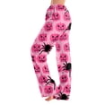 thumbnail image 3 of Halloween Pajama Pants Women Stretch Lounge Pants Comfy Drawstring Printed Wide Leg Trousers Halloween Pantscasual Elastic Waist, 3 of 6