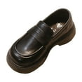 thumbnail image 5 of Miluxas Girls Casual Slip on Loafers Round Toe Leather Shoes School Uniform Dress Shoes (Toddler/Little Kid/Big Kid) Black 1.5(35), 5 of 9