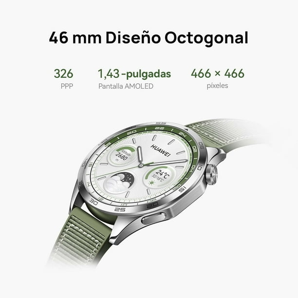 HUAWEI Watch GT4 (GPS) 46mm Verde Bosque, hasta 14 Días de BaterÍa