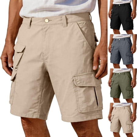 KeShDi Golf Shorts Casual Cargo for Men Flowy Outdoor Climb Sports Fitness Training Shorts Pockets Cargo Cropped Pants Army Green 36