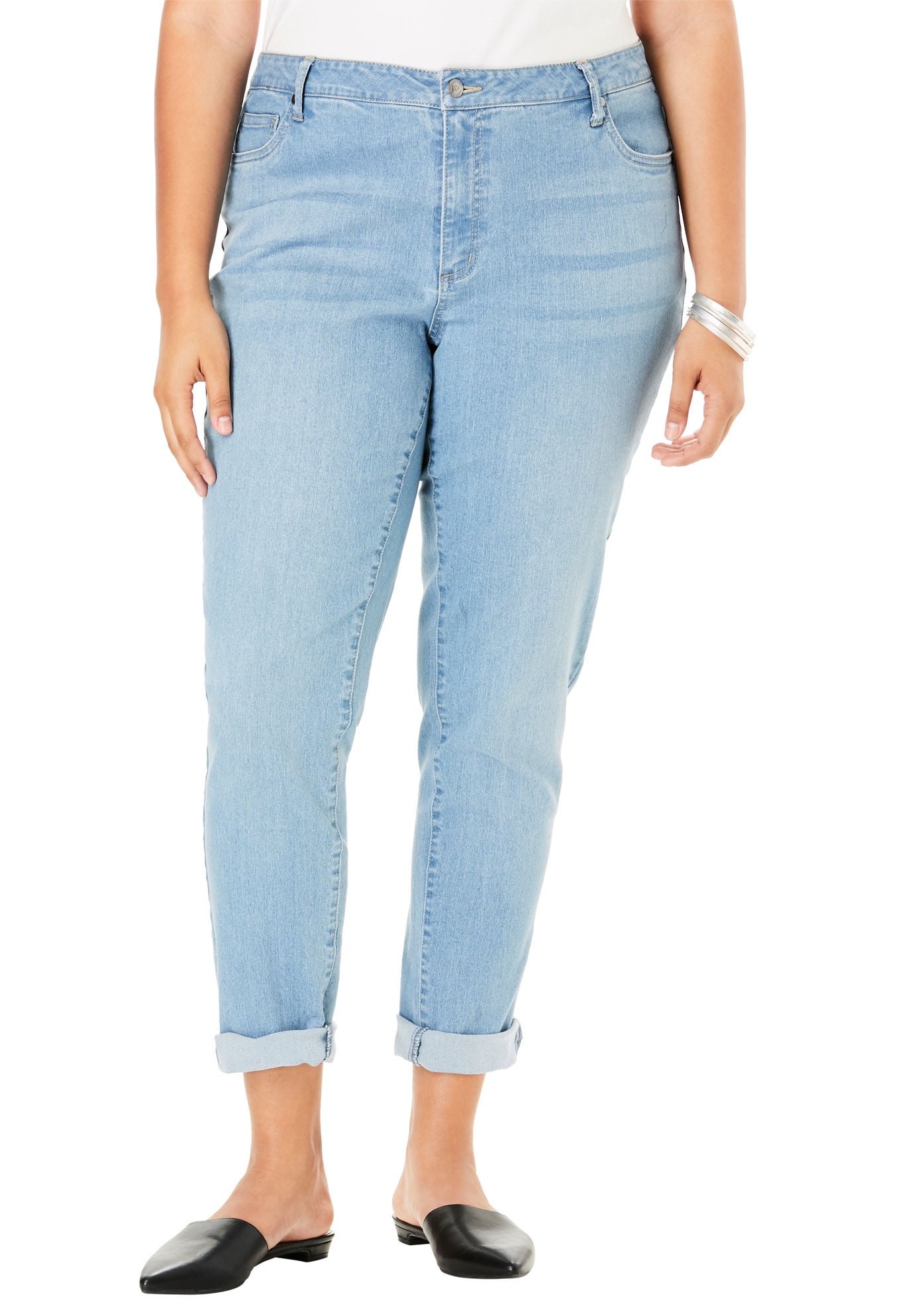 walmart plus size boyfriend jeans