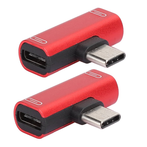 USB Adapter, Foldability 2 In 1 Converter Splitter Aluminum Case Material For Charging For Calling For Remote Silver,Black,Gold,Red,Pink