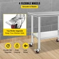 thumbnail image 6 of VEVOR Stainless Steel Commercial Kitchen Work Table 36x24 Inch With 4 Casters, 6 of 9