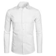 thumbnail image 3 of Liwarace Mens Dress Shirts Long Sleeve Button Down Causal Shirt Solid Slim Fit,White,L, 3 of 13