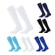 thumbnail image 5 of Wosthever Calcetines largos lisos para niños, medias finas de fútbol de algodón y poliéster que absorben el sudor por encima de la rodilla, Uniforme atlético negro, 5 of 6