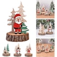 thumbnail image 5 of 4PCS Christmas Tree Desktop Ornament Decorations - Wooden Santa Claus Snowman Elk Angle Slices Tags for Family Xmas Holiday Festival Atmosphere Party Props Decor 4.7 x 2.8 x 0.8 Inches, 5 of 9