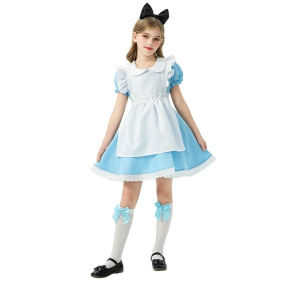 Toddler Girls Dresses Outdoor Party Headband Dress With Apron Set Comfortable Stylish Outfit All Seasons Clothes for Kids Size 2-3T