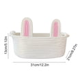 thumbnail image 3 of Easter Cute Bunny Ear Shaped Handwoven Storage Basket, Premium Desktop Organizer for Makeup, Keys and Snacks, Multi-Use Small Storage Bin for Easter Home Decor, Dorm and Office Daily Organization, 3 of 6