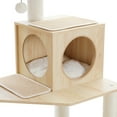 thumbnail image 6 of Pefilos 56" Cat Tree Tower for Indoor Cats, Modern Wood Cat Condo with Scratching Post for Large Cats Climbing, Multi-Level Cat Tree House, Beige, 6 of 8