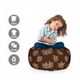 thumbnail image 2 of Chocolate Brown Storage Toy Bag Chair, Persian Inspirited Oriental Lotus Motif Bicolour Pattern Print, Stuffed Animal Organizer Washable Bag, Large Size, Chocolate and Peach, by Ambesonne, 2 of 3