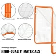thumbnail image 4 of KFFKFF Lacrosse Net, 4ft by 4ft, Ideal for Young Players, Collapsible Design with Travel Bag, Durable Iron Construction, Simple Assembly, Suitable for Backyard Practice, Orange, 4 of 9