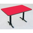 thumbnail image 1 of Cafe and Breakroom Table w T-Bases in Red (30 in. x 60 in./Walnut), 1 of 2