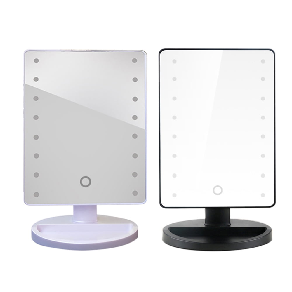 Fashion 16 Led Light Makeup Mirror Rotatable Touch Dimmable Brightness Adjustable Lady Girl Beauty Cosmetic Square Vanity Desk Stand