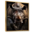thumbnail image 2 of Designart "African King & Rhinoceros Beast Depiction" Animals Floater Framed Wall Art Print, 2 of 7