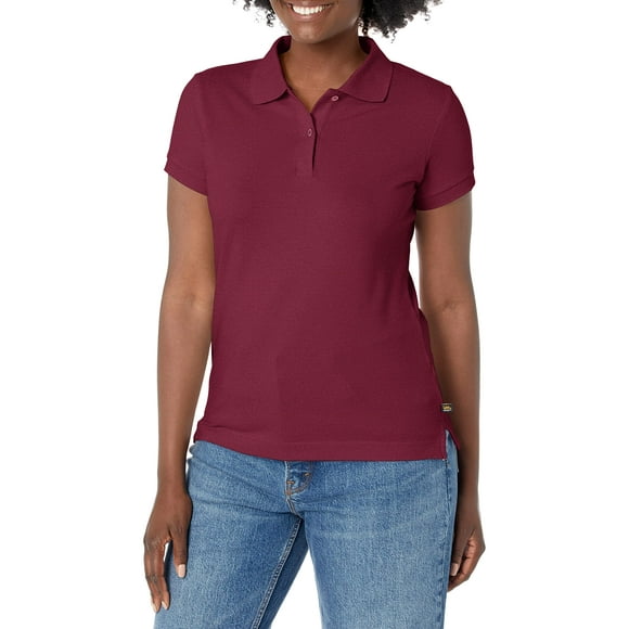 Lee Uniforms Juniors Stretch Pique Polo, Burgundy, X-Large