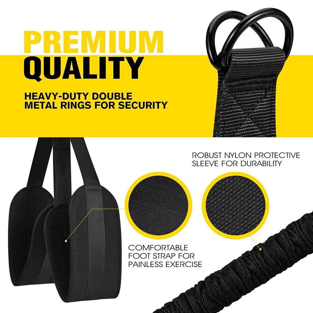 Pull Up Assistance Bands 75-225lbs, Heavy Duty Resistance Band Set for Workout, Strength Training Equipment with Adjustable Foot Rest