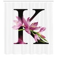 thumbnail image 3 of Ambesonne Letter K Shower Curtain, Blooming Kaffir Lily K, 69"Wx70"L, Pink Green Black, 3 of 3