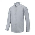 thumbnail image 3 of Cloudstyle Men's Wrinkle-Free Solid Long Sleeve Dress Shirt with Spread Collar, Classic Fit for Business, 3 of 9