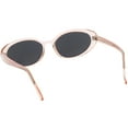 thumbnail image 4 of True Vintage Colored Translucent Oval Sunglasses Mirror Lens 51mm (Creme / Smoke Mirror), 4 of 4