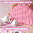 thumbnail image 3 of Jewelkeeper 18-Pc Porcelain Tea Set for Little Girls - Pink Picnic Basket & Floral Design, 3 of 8
