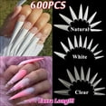 thumbnail image 2 of 600 Pcs Faux Ongles Longs Forme Cercueil Acrylique Demi-Couverture Accessoire de Manucure, 2 of 7