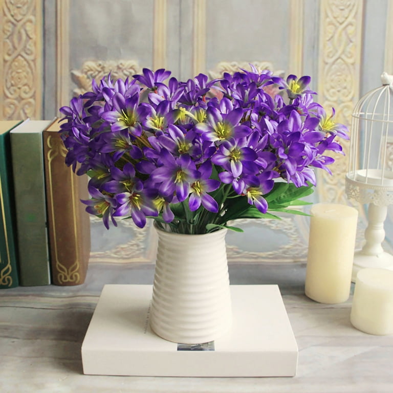 小物 (lovely) XWQ Lovely Artificial Mini Lily Flower Bouquet Home Wedding